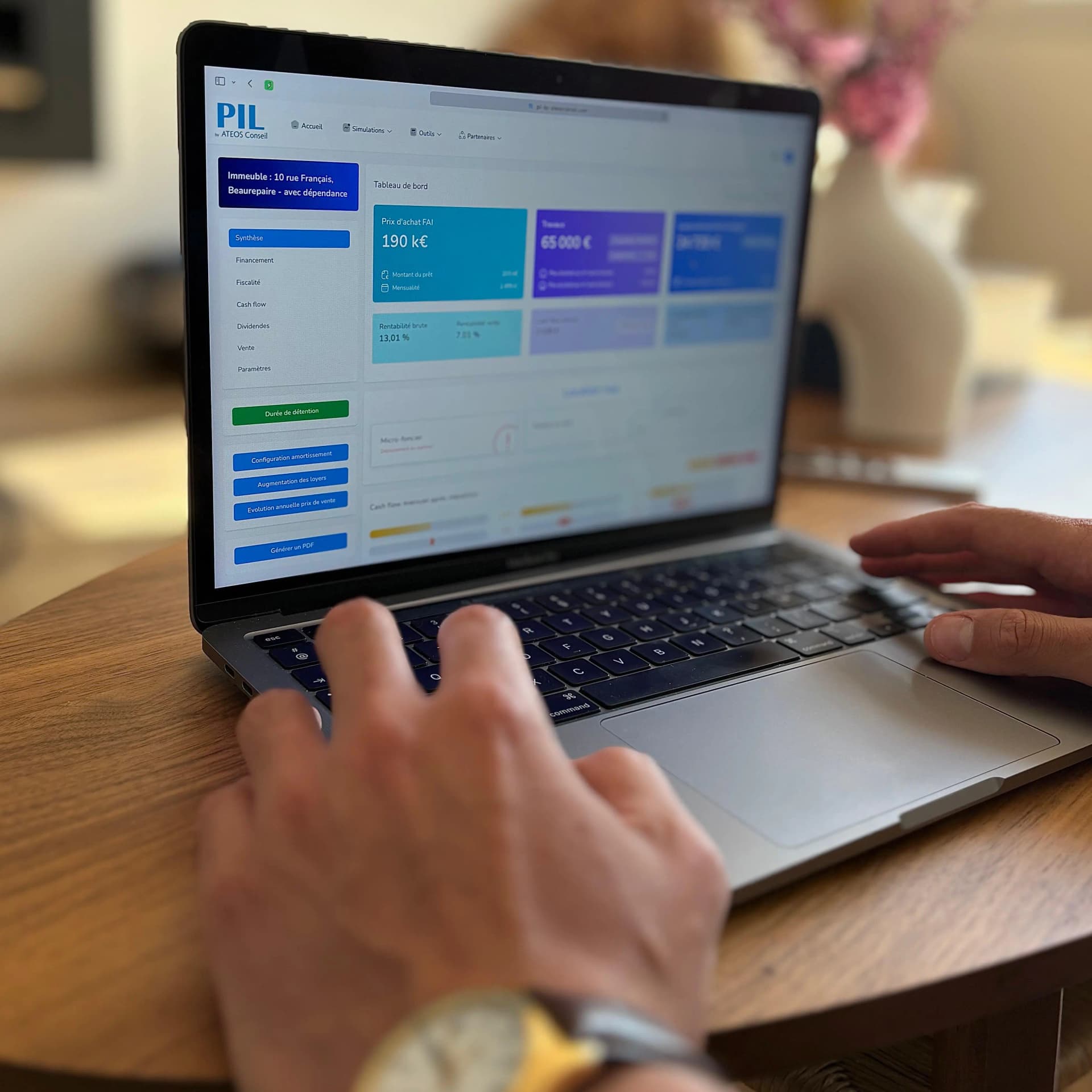 Interface du simulateur PIL sur ordinateur
